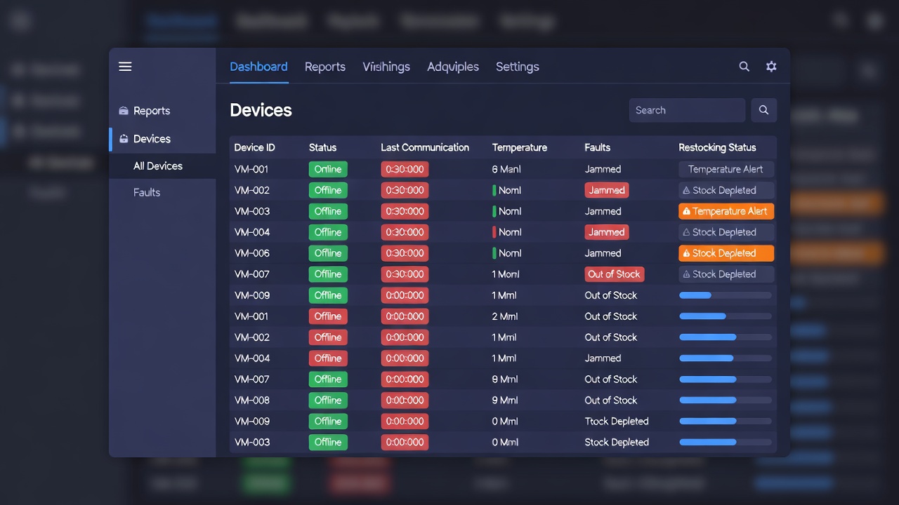 Device status monitoring dashboard